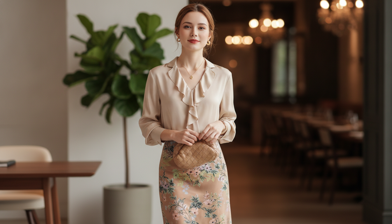 Ruffled V-Neck Silk Blouse: Polish for Work to Night